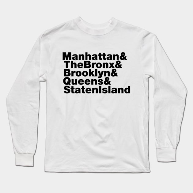 5 Boroughs ~ New York City Long Sleeve T-Shirt by forgottentongues